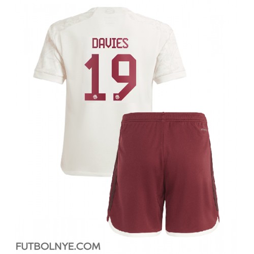 Camiseta Bayern Munich Alphonso Davies #19 Tercera Equipación para niños 2023-24 manga corta (+ pantalones cortos)